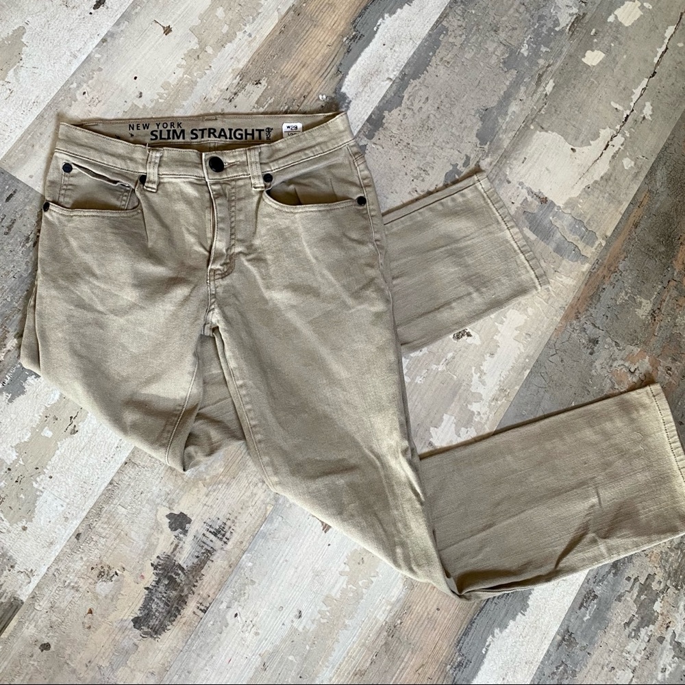 Quiksilver slim straight khaki color jeans 29x30